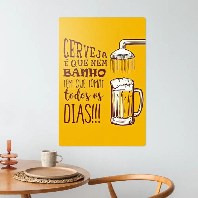 Placa Decorativa Cerveja Divertida