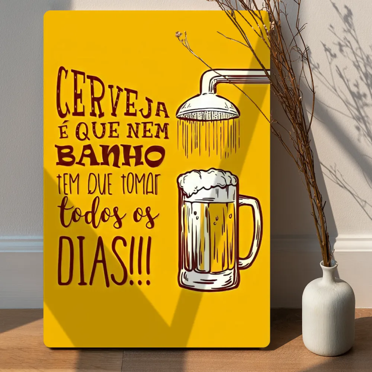 Placa Decorativa Cerveja Divertida