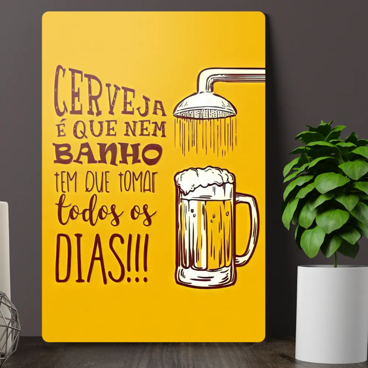 Placa Decorativa Cerveja Divertida