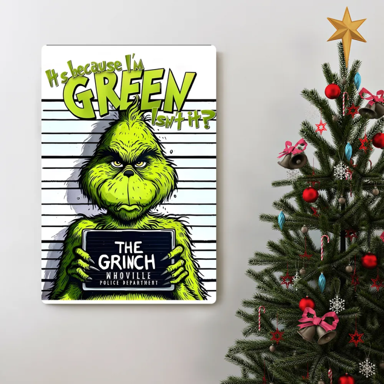 Placa Decorativa Grinch Humor Natalino