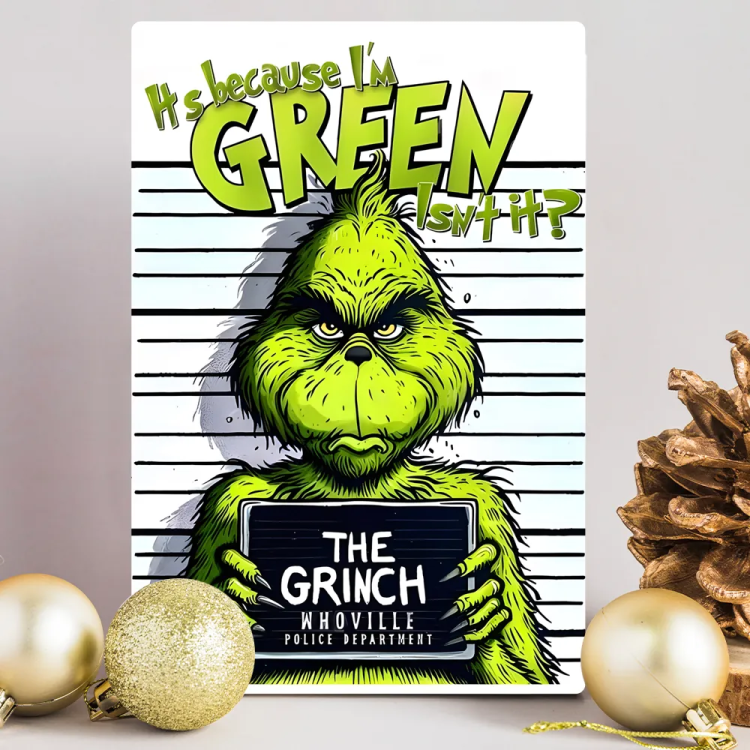 Placa Decorativa Grinch Humor Natalino