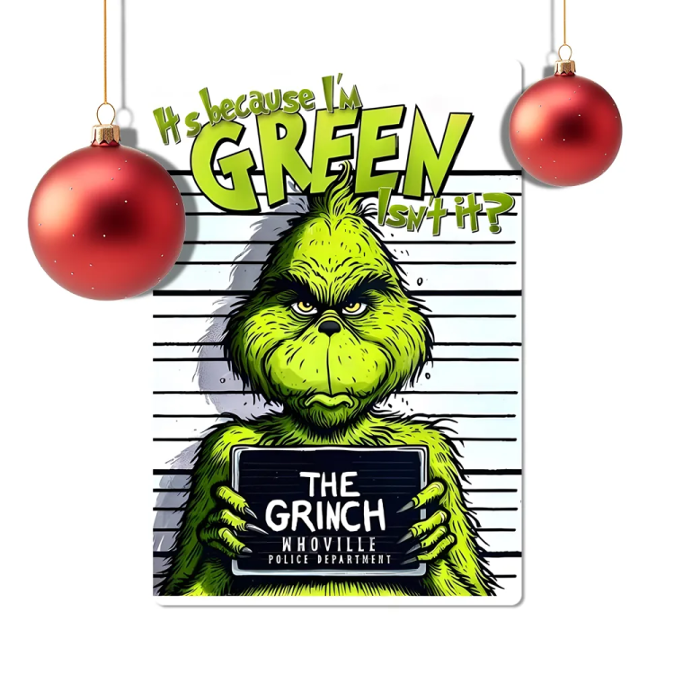Placa Decorativa Grinch Humor Natalino