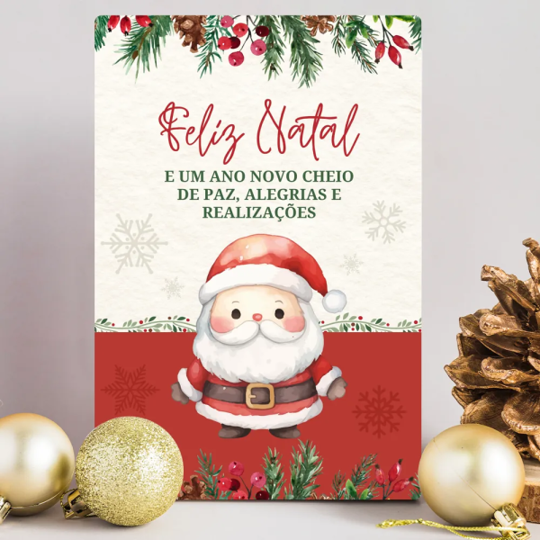 Placa Decorativa Natal Com Papai Noel