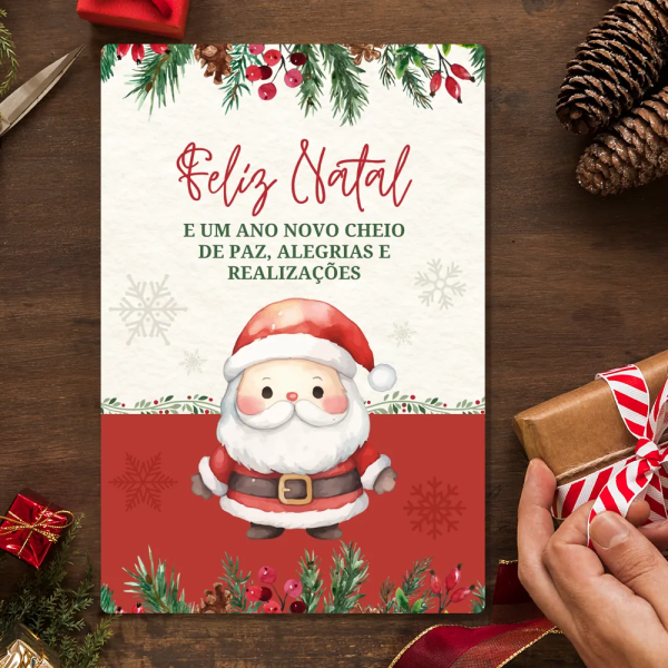 Placa Decorativa Natal Com Papai Noel