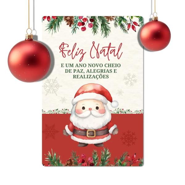 Placa Decorativa Natal Com Papai Noel