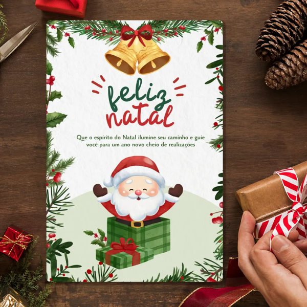Placa Decorativa Natal Com Papai Noel E Presentes