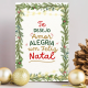 Placa Decorativa Natal - Amor, Alegria Um Feliz Natal