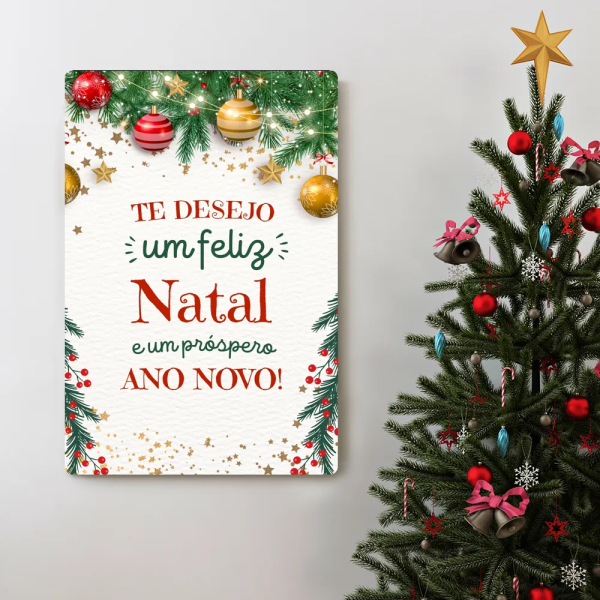 Placa Decorativa Natal E Ano Novo