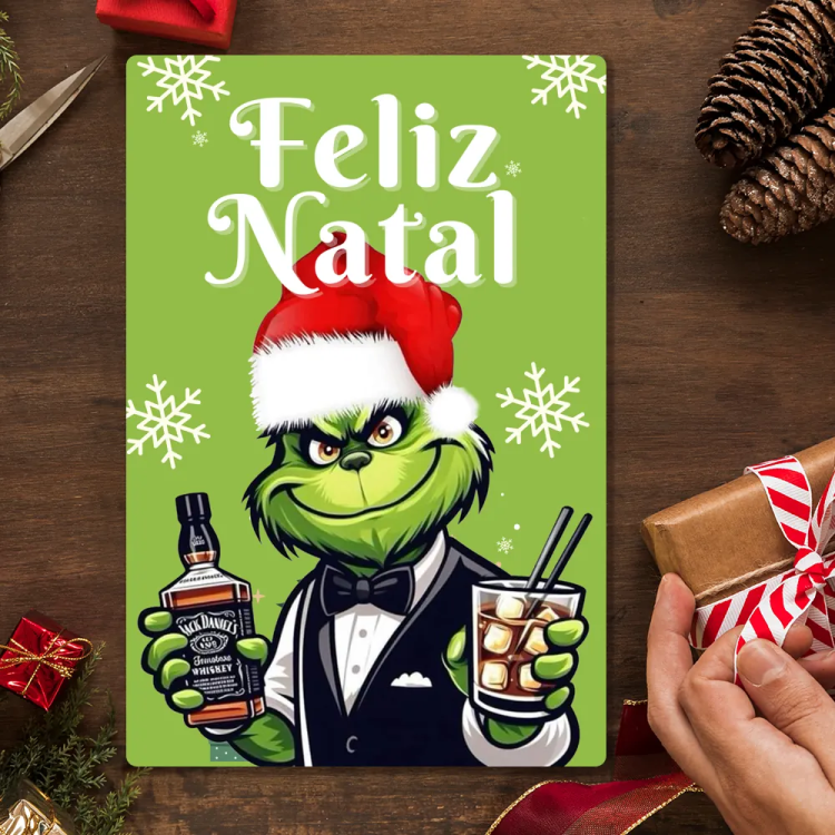 Placa Decorativa Grinch Natalino