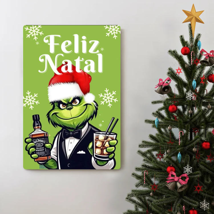 Placa Decorativa Grinch Natalino