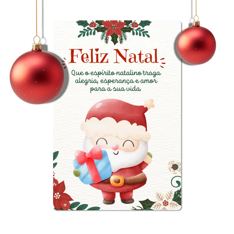 Placa Decorativa Natalina - Papai Noel Carinhoso