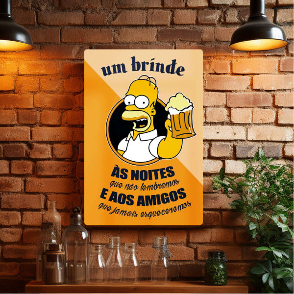 Placa Decorativa Homer Simpson Festiva