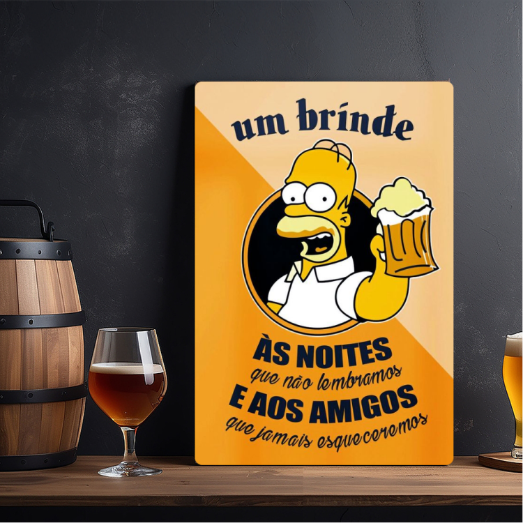 Placa Decorativa Homer Simpson Festiva