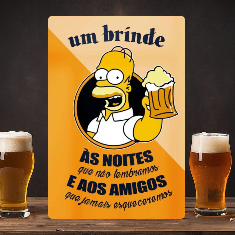 Placa Decorativa Homer Simpson Festiva