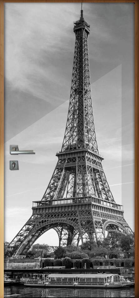 Adesivo para Porta Torre Eiffel Preto e Branco