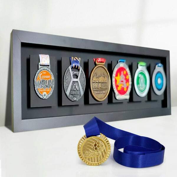 Quadro de Medalhas Personalizado Para 6 Medalhas 17x59x3cm