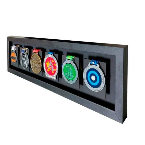 Quadro de Medalhas Personalizado Para 6 Medalhas 17x59x3cm