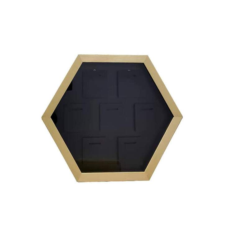 Quadro de Medalhas Exagono para 7 Medalhas 47x40x3cm