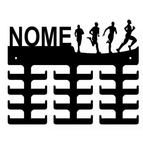 Suporte de parede para medalha com nome personalizado 20x30x1cm