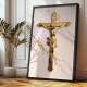 Quadro Decorativo Cristo Crucificado Com Fundo De M�rmore