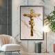 Quadro Decorativo Cristo Crucificado Com Fundo De M�rmore
