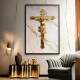 Quadro Decorativo Cristo Crucificado Com Fundo De M�rmore