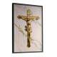 Quadro Decorativo Cristo Crucificado Com Fundo De M�rmore