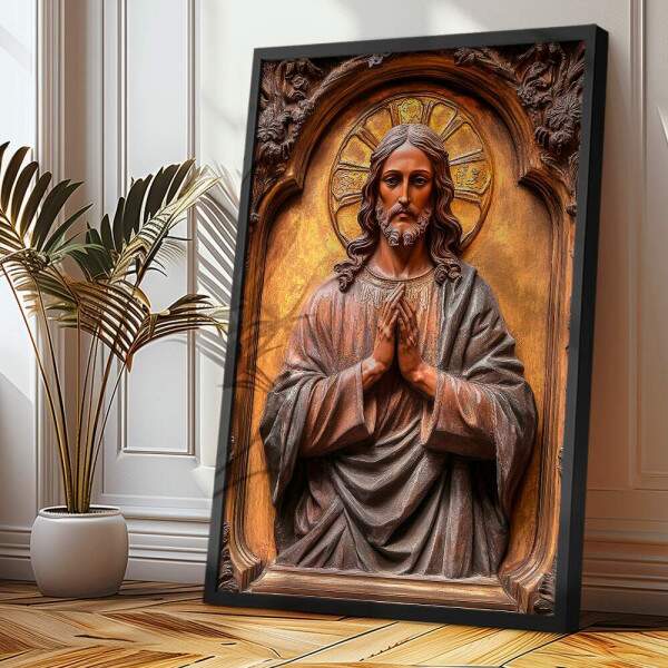 Quadro Decorativo Jesus Esculpido