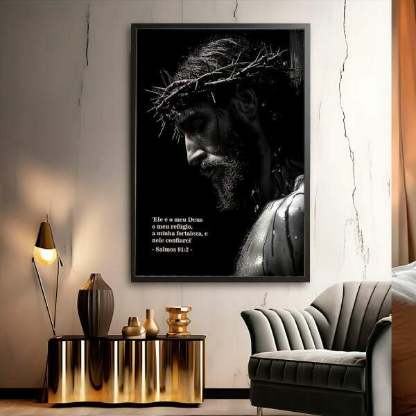 Quadro Decorativo Jesus E Salmo 91:2