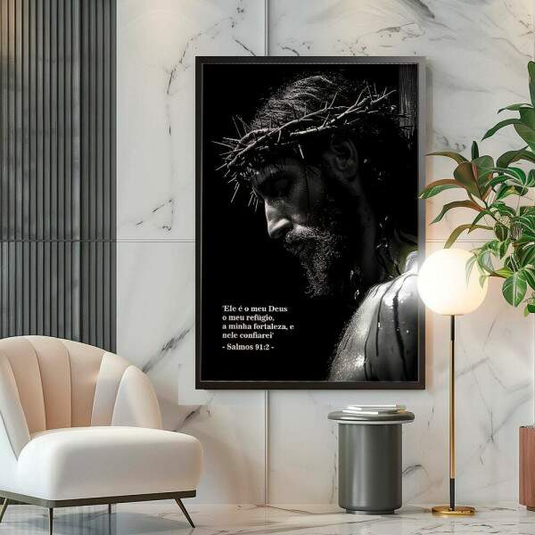 Quadro Decorativo Jesus E Salmo 91:2