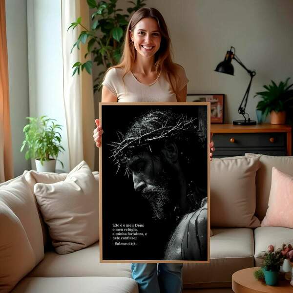 Quadro Decorativo Jesus E Salmo 91:2