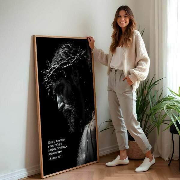 Quadro Decorativo Jesus E Salmo 91:2