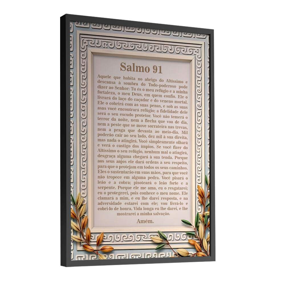 Quadro Decorativo Salmo 91 - Proteo E Serenidade