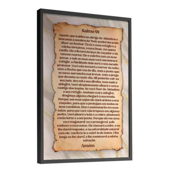 Quadro Decorativo Salmo 91 Com Mrmore