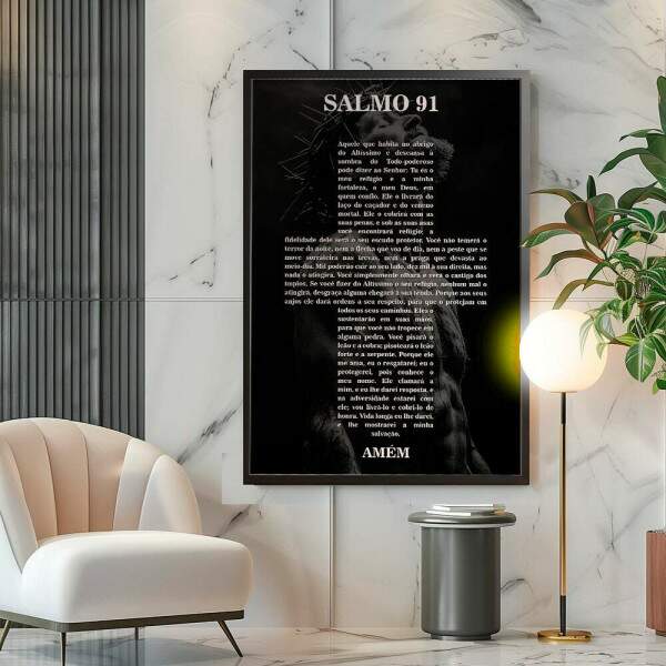 Quadro Decorativo Jesus E Salmo 91