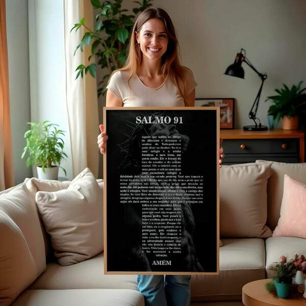 Quadro Decorativo Jesus E Salmo 91