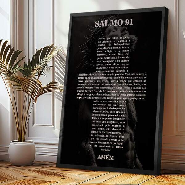 Quadro Decorativo Jesus E Salmo 91