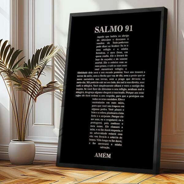 Quadro Decorativo Salmo 91 - Proteo E Serenidade
