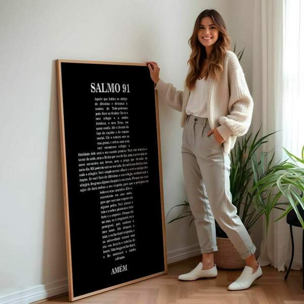 Quadro Decorativo Salmo 91 - Proteo E Serenidade