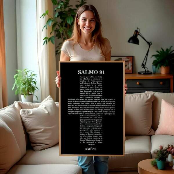 Quadro Decorativo Salmo 91 - Proteo E Serenidade