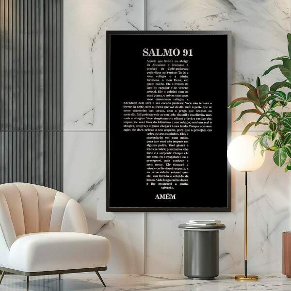 Quadro Decorativo Salmo 91 - Proteo E Serenidade