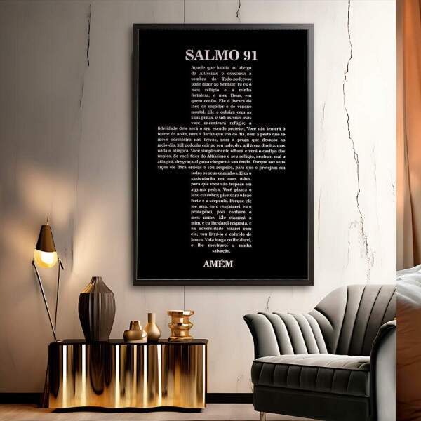 Quadro Decorativo Salmo 91 - Proteo E Serenidade