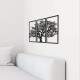 Quadro Decorativo �rvore da Vida MDF Vazado de 3mm Preto Fosco