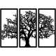 Quadro Decorativo �rvore da Vida MDF Vazado de 3mm Preto Fosco