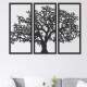 Quadro Decorativo �rvore da Vida MDF Vazado de 3mm Preto Fosco