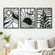 kit 3 Quadros Vazados Abstratos Montanha P�ssaros 