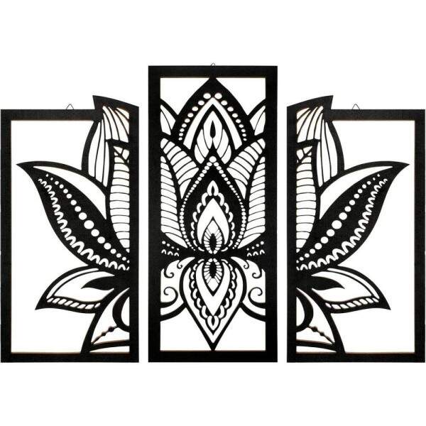 Kit 3 Quadros Vazados Mandala 002