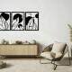 Kit 3 Quadros Vazados Folhas com Circulos