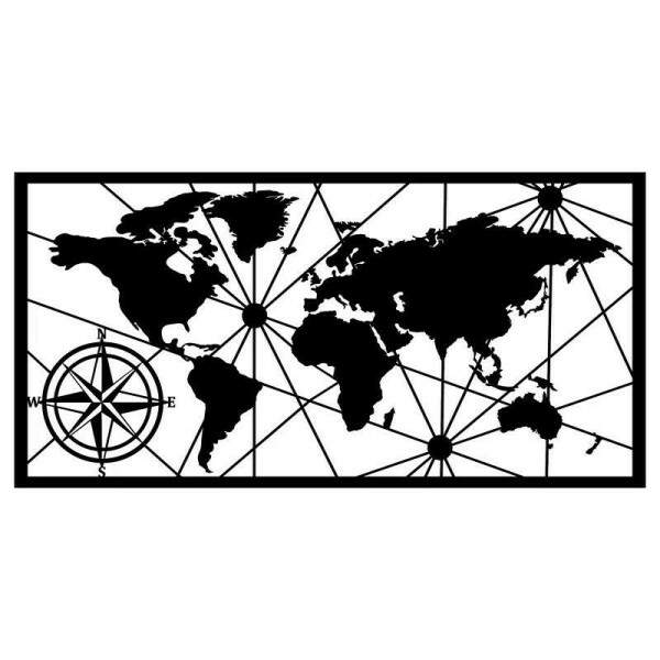 Quadro Vazado Mapa-Mundi
