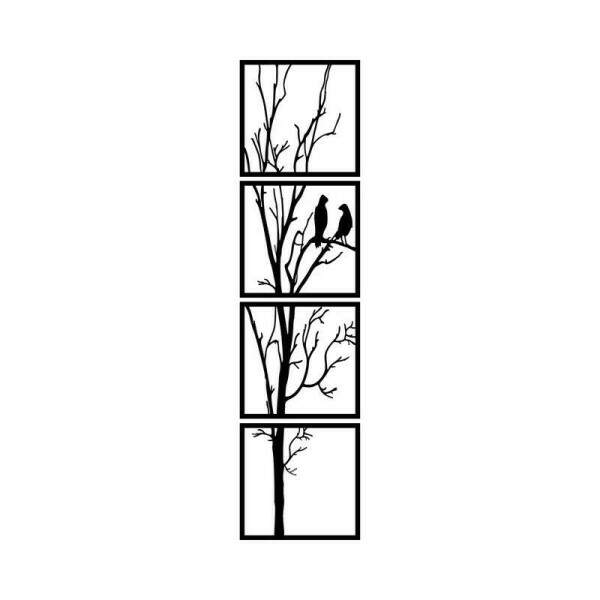 Kit 4 Quadros Vazados Natureza Pssaros